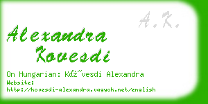 alexandra kovesdi business card