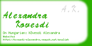 alexandra kovesdi business card